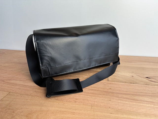 Black Gear Bag in Ripstop PVC